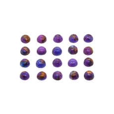 Copper Purple Turquoise Cab Round 3mm Approximately 3 Carat