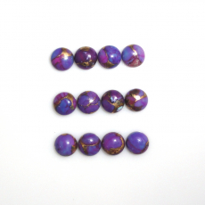 Copper Purple Turquoise Cab Round 6mm Approximately 10 Carat