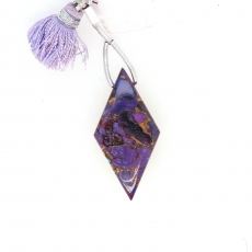 Copper Purple Turquoise Drop Diamond Shape 40x20mm Drilled Bead Single Pendant Piece