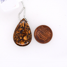 Coquina Jasper Drop Almond Shape 29x19mm Drilled Bead Single Piece
