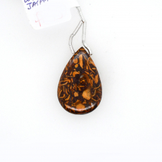 Coquina Jasper Drop Almond Shape 29x19mm Drilled Bead Single Piece