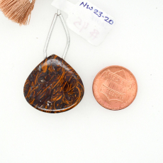 Coquina Jasper Drop Heart Shape 25x26mm Drilled Bead Single Piece