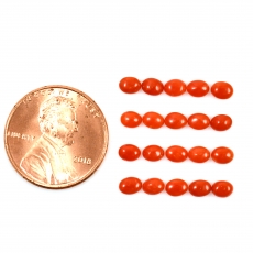 Coral Cabs Oval 4x3mm Approximately 4.10 Carat