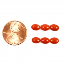 Coral Cabs Oval 7x5mm Approximately 4.50 Carat