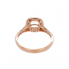 Cushion 5mm Ring Semi Mount in 14K Rose Gold With White Diamonds (RG1794)