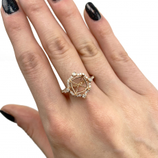 Cushion 8mm Ring Semi Mount in 14K Rose Gold with Accent Diamonds (RG4023) Part of Matching Set