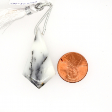 Dendrite Opal Drop Shield Shape 38x21mm Drilled Bead Single Piece