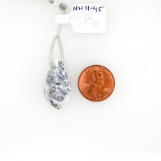 Dendrite Opal Drops Leaf Shape 26x14mm Drilled Bead Single Piece
