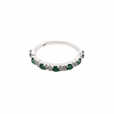 Emerald 0.45 Carat Ring Band in 14K White Gold (RG5523)