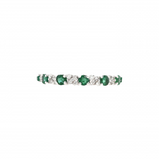 Emerald 0.45 Carat Ring Band in 14K White Gold (RG5523)