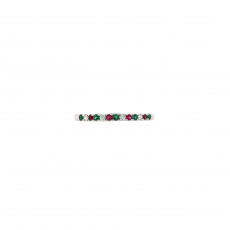 Emerald and Ruby 0.13 Carat Ring Band in 14K White Gold with Accent Diamonds (RG0698)