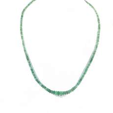 Emerald Beads Roundelle Shape  5mm To 2mm Accent Bead Ready To Wear Necklace