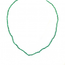 Emerald Beads Roundelle Shape 2mm Accent Bead Ready To Wear Necklace