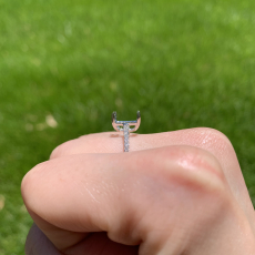 Emerald Cut 10x8mm Ring Semi Mount in 14K White Gold with Accent Diamonds (RG2858)