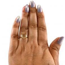 Emerald Cut 10x8mm Ring Semi Mount in 14K Yellow Gold with Diamond Accents