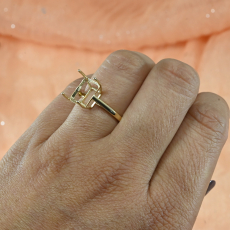 Emerald Cut 11x9mm Ring Semi Mount in 14K Yellow Gold