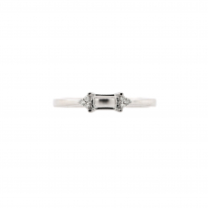 Emerald Cut 5x3mm Ring Semi Mount in 14K White Gold with Accent Diamonds (RG4439)