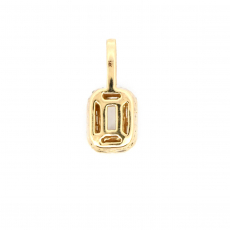 Emerald Cut 6x4mm Pendant Semi Mount In Yellow Gold With Accented Diamonds
