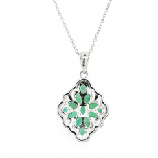 Emerald Oval 2.79 Carat Pendant In 925 Sterling Silver