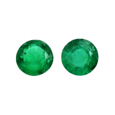 Emerald Round 3.5mm  Matching Pair Approximately 0.30 Carat