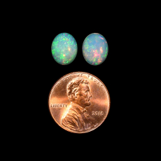 Ethiopian Opal Cab Oval 10x8mm Matching Pair Approximately 2.60 Carat