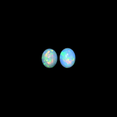 Ethiopian Opal Cab Oval 11x9mm Matching Pair Approximately 3.40 Carat