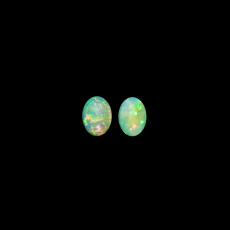 Ethiopian Opal Cab Oval 8x6mm Matching Pair Approximately 1.45 Carat