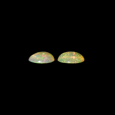 Ethiopian Opal Cab Oval 9x7mm Matching Pair Approximately 2 Carat