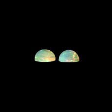 Ethiopian Opal Cab Round 10mm Matching Pair Approximately 5.18 Carat