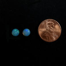 Ethiopian Opal Cab Round 6mm Matching Pair Approximately 1 Carat