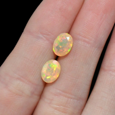 Ethiopian Opal Oval 8x6mm Matching Pair Approximately 1.46 Carat