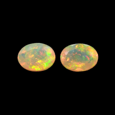 Ethiopian Opal Oval 8x6mm Matching Pair Approximately 1.46 Carat
