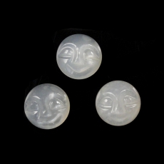 Faces White Moonstone Cabs Round 10MM Matched Pair Approximately 10 Carat