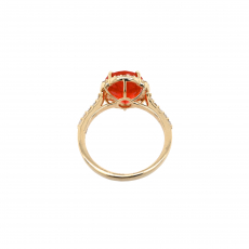 Fire Opal 2.67 Carat Ring with Accent Diamonds in 14K Yellow Gold