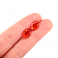 Fire Opal Oval 10x8mm Matching Pair Approximately 3.52 Carat