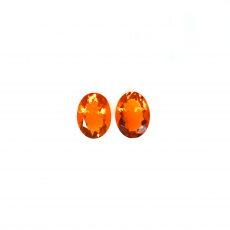 Fire Opal Oval 8x6mm Matching Pair Approximately 1.44 Carat