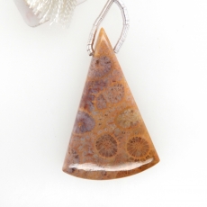 Fossil Coral Drop Conical Shape 38x20mm Drilled Bead Single Pendant Piece