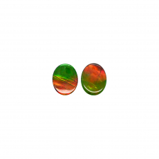 Fossilized Ammolite Cab Oval 10x8mm Matching Pair Approximately 3.60 Carat
