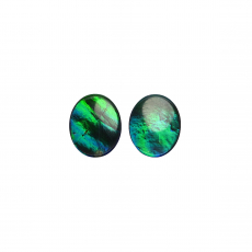 Fossilized Ammolite Cab Oval 12x10mm Matching Pair 5.91 Carat