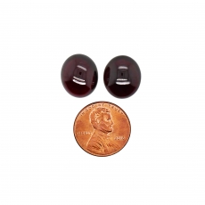 Garnet Cab Oval 14x12mm Matching Pair Approximately 25 Carat