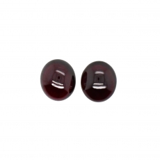 Garnet Cab Oval 14x12mm Matching Pair Approximately 25 Carat