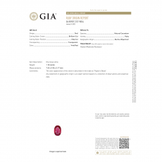 GIA Burmese Ruby Oval 7.23x4.96mm Single Piece 1.10 Carat*