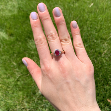 GIA Certified Burmese Ruby Oval 1.03 Carat Ring with Accent Diamonds in 14K Rose Gold