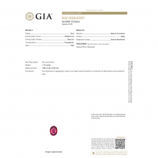GIA Certified Burmese Ruby Oval 7.88x5.96mm Single Piece 1.37 Carat
