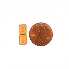 Golden Orange Citrine Emerald Cut 8x6mm Matching Pair Approximately 2.85 Carat