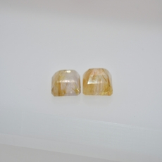 Golden Rutilated Quartz Emerald Cut 11x9mm Approximately 8.00 Carat Matching Pair