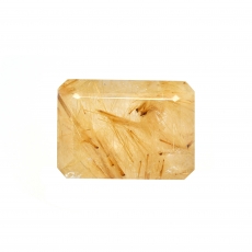Golden Rutilated Quartz Emerald Cut 18x13mm Approximately 15.82 Carat Single Piece