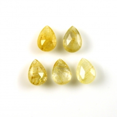 Golden Rutilated Quartz Pear Shape 10x7MM Approximately 10 Carat