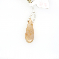 Golden Rutile Drops Almond Shape 29x10mm Drilled Bead Single Piece