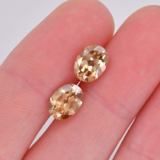 Golden Zircon Oval 8x6mm Matching Pair Approximately 3.70 Carat
